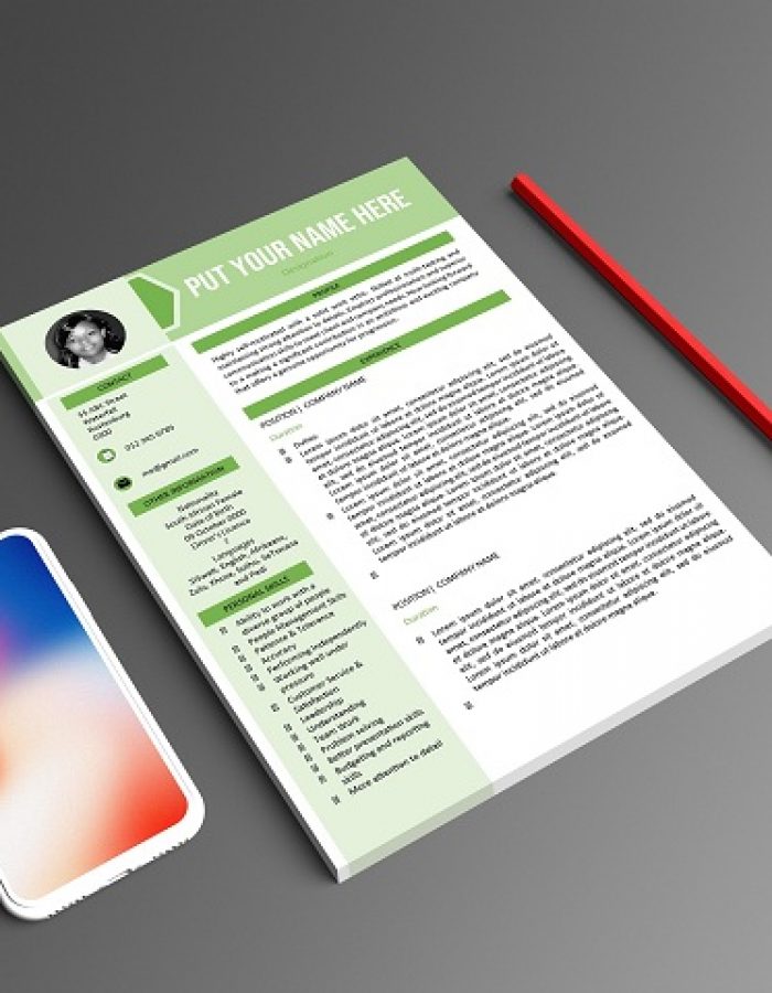 3 Page Green Professional CV Template